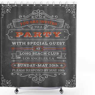 Personality  Vector Illustration Of Party Invite Template Shower Curtains