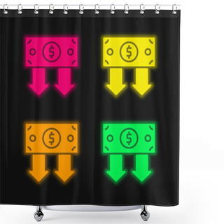 Personality  Bond Four Color Glowing Neon Vector Icon Shower Curtains