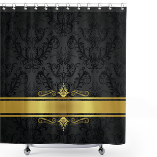 Personality  Luxury Charcoal And Gold Book Cover Shower Curtains