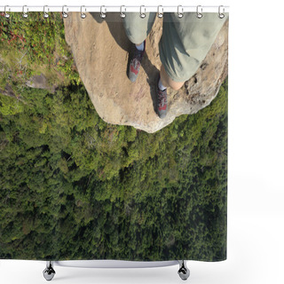 Personality  Female Legs On Mountain Peak Shower Curtains