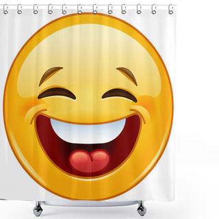 Personality  Laughing With Closed Eyes Emoticon Shower Curtains