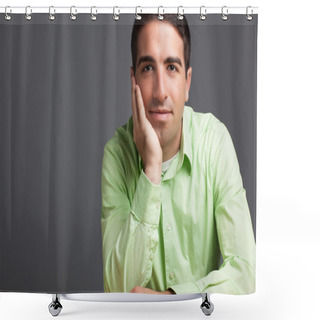 Personality  Portrait Of Serious Man Shower Curtains