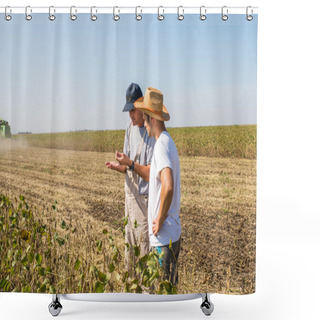 Personality  Farmers In Soybean Fields Shower Curtains