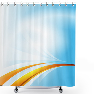 Personality  Abstract Vector Blue Background With Yellow Lines Shower Curtains