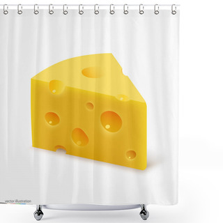 Personality  Triangular Piece Of Cheese. Vector Shower Curtains