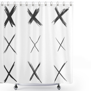 Personality  Abstract Chaotic Cross Shower Curtains