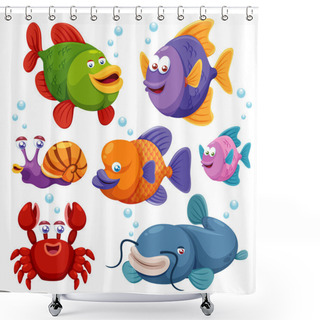Personality  Fish Collection Shower Curtains