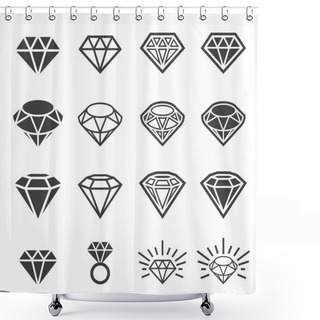 Personality  Diamond Icon Set Shower Curtains