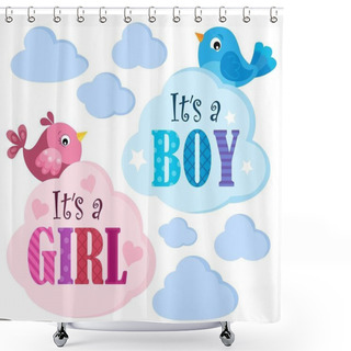 Personality  Is It A Girl Or Boy Theme 6 Shower Curtains
