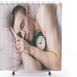 Personality  A Young Man Can't Wake Up Shower Curtains