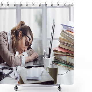 Personality  Tired Businesswoman Shower Curtains