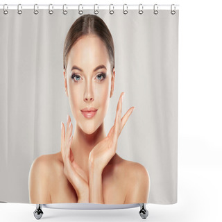 Personality  Woman With Clean Fresh Skin Shower Curtains