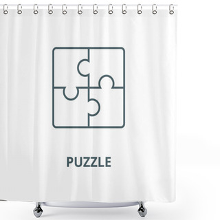 Personality  Puzzle Vector Line Icon, Linear Concept, Outline Sign, Symbol Shower Curtains