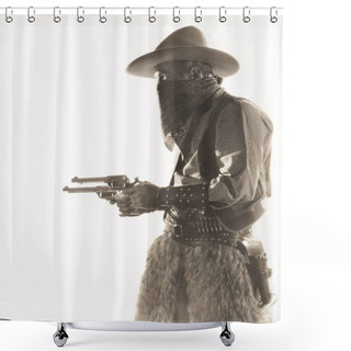 Personality  Cowboy Costume Holding Guns Shower Curtains