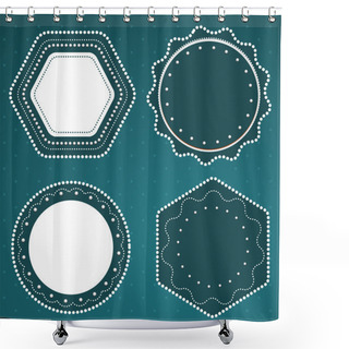 Personality  Grungey Retro-style Frames. Shower Curtains