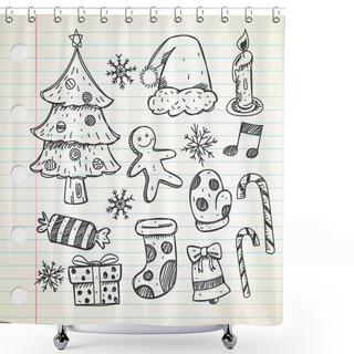 Personality  Set Of Christmas Decoration Shower Curtains