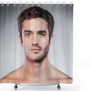 Personality  Half Shaved. Shower Curtains