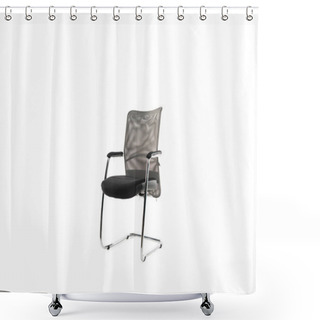 Personality  Modern Chair With Black Seat Isolated On White Shower Curtains