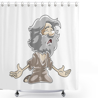 Personality  Kneeling Man Shower Curtains
