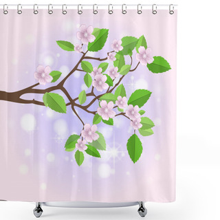 Personality  Spring Branch,  Vector Illustration   Shower Curtains