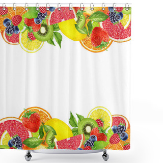 Personality  Hand-drawn Illustration Of Fruits Shower Curtains