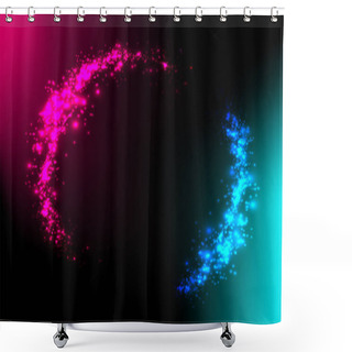 Personality  Abstract Background Vector Illustration. Light. Futuristic Blue Red Gradient Vector Black Background Contrast Color Border Digital Dynamic Elegant Technology Web Poster Card Template. TikTok Service Shower Curtains