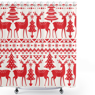 Personality  Christmas Seamless Pattern Shower Curtains