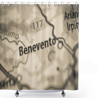 Personality  Benevento. Italy Map Close Up View Shower Curtains