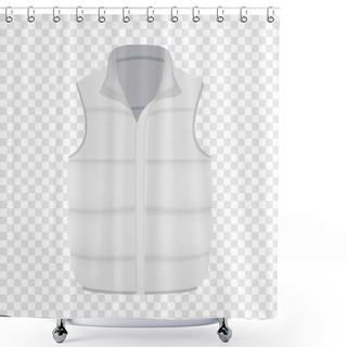 Personality  Back Of White Warm Vest Mockup, Realistic Style Shower Curtains
