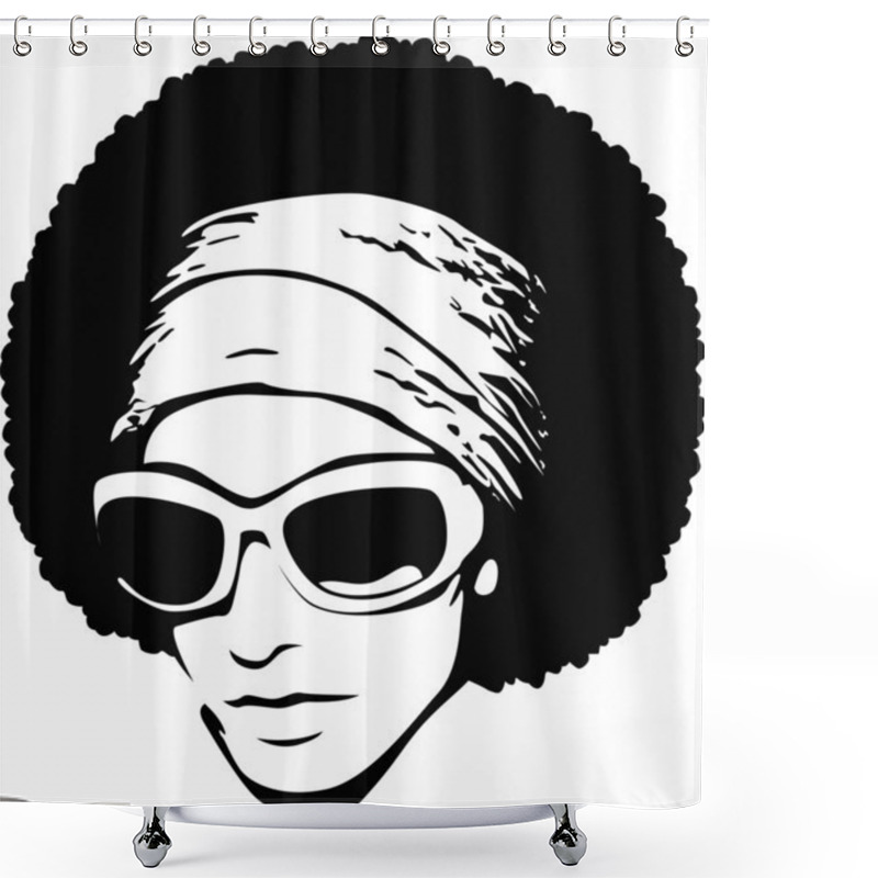 Personality  Afro Man Cartoon Design Shower Curtains