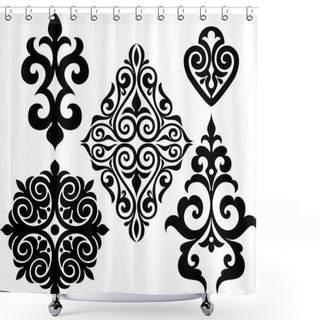 Personality  Set Elements Of Ethnic Ornament Shower Curtains