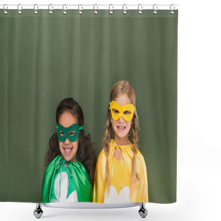 Personality  Beautiful Girls In Superhero Costumes Shower Curtains