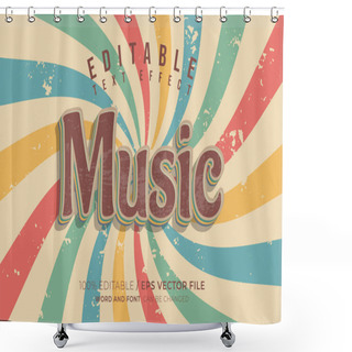 Personality  Music Vintage Editable Text Effect Shower Curtains