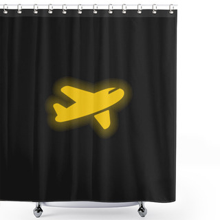 Personality  Air Transport Yellow Glowing Neon Icon Shower Curtains