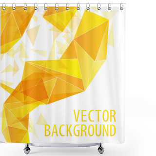 Personality  Yellow Gold Triangle Abstract Vector Background Shower Curtains