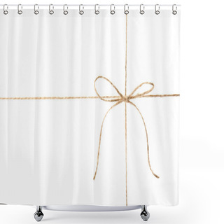Personality  Hemp Rope With Bow Knot On White Background Shower Curtains