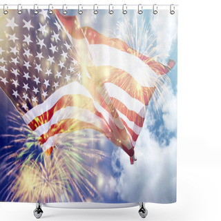 Personality  Celebrating Independence Day Shower Curtains