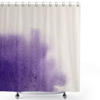 Personality  Purple Colorful Watercolor Paint Spill On White Textured Background With Copy Space Shower Curtains