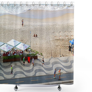 Personality  The Morning Scene Of Copacabana Beach In Rio De Janeiro, Brazil, South America Shower Curtains