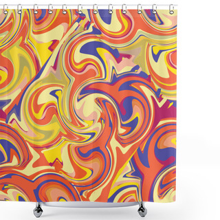 Personality  Seamless Grunge Swirled Colorful Pattern Shower Curtains