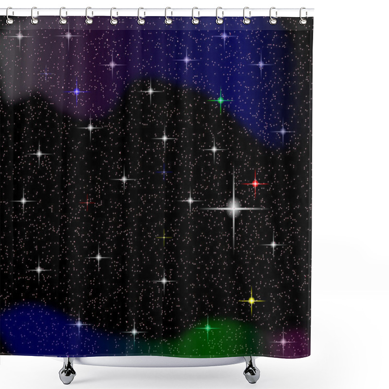 Personality  Stars Vector Night Sky Shower Curtains