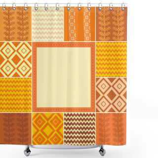 Personality  Frame In Patchwork Style Shower Curtains