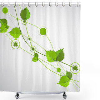 Personality  Green Leaves Background Shower Curtains