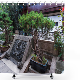 Personality  Beautiful Bonsai Tree At Chinese Garden Shower Curtains