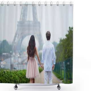 Personality  Romantic Couple Together In Paris Shower Curtains