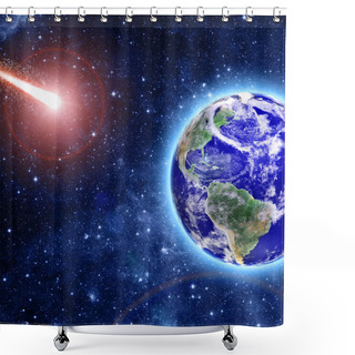 Personality  Blue Planet In Space Shower Curtains
