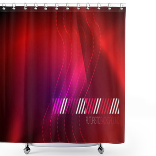 Personality  Glowing Neon Abstract Lines, Techno Futuristic Template Shower Curtains