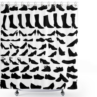 Personality  Vector Boots (men , Women) Shower Curtains