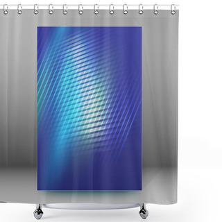 Personality  Glowing Blue Background Brochure Cover Page Layout Shower Curtains