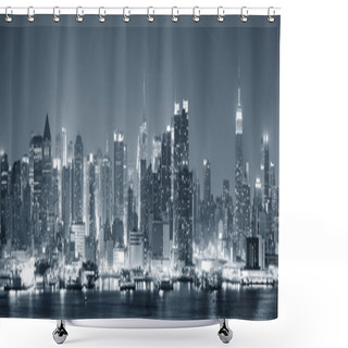 Personality  New York City Manhattan Black And White Shower Curtains